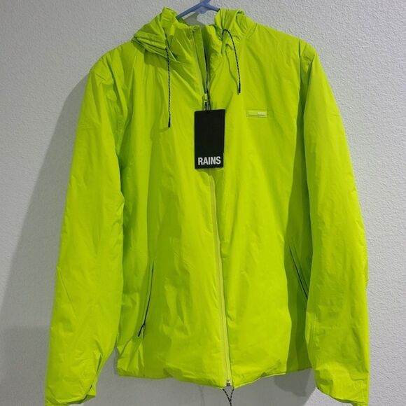RAINS Padded Nylon Jacket ☔️ Digital Lime☔️ insulated ☔️ unisex ☔️ small - Picture 3 of 7